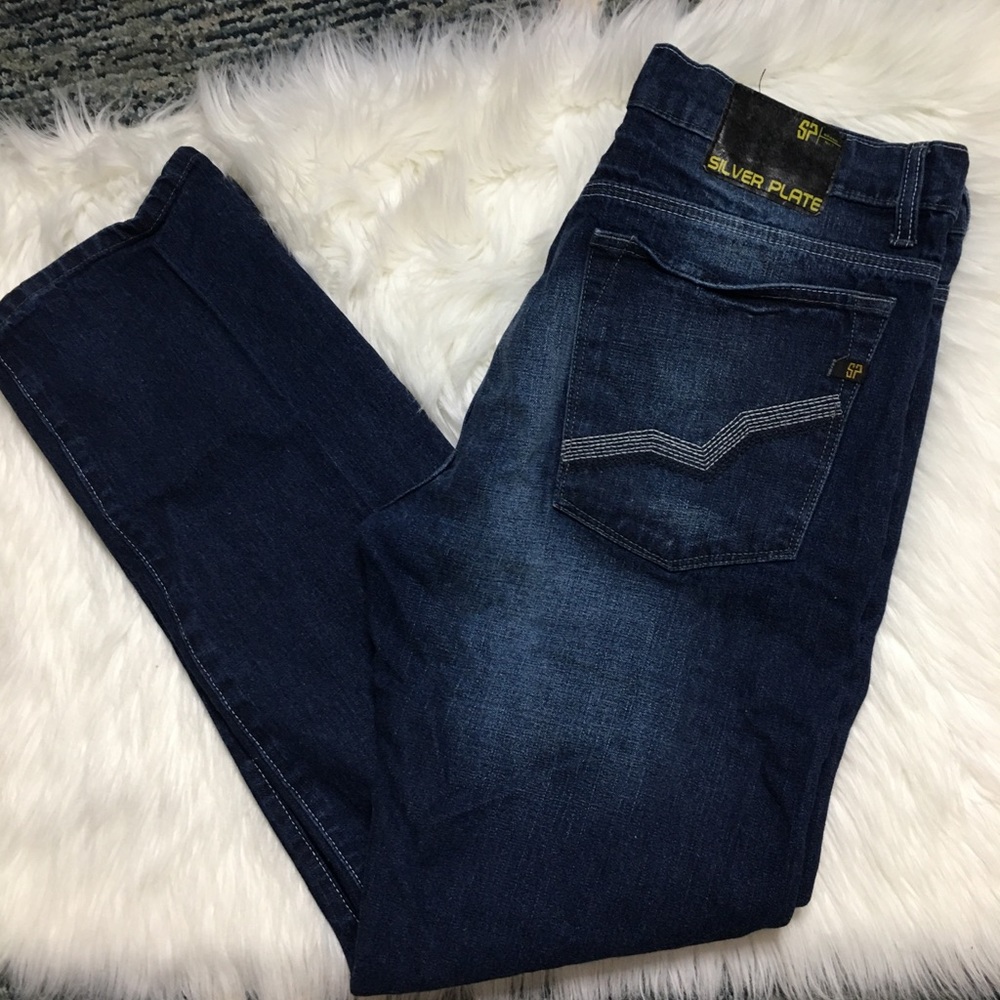 Silver Plate Men Jeans